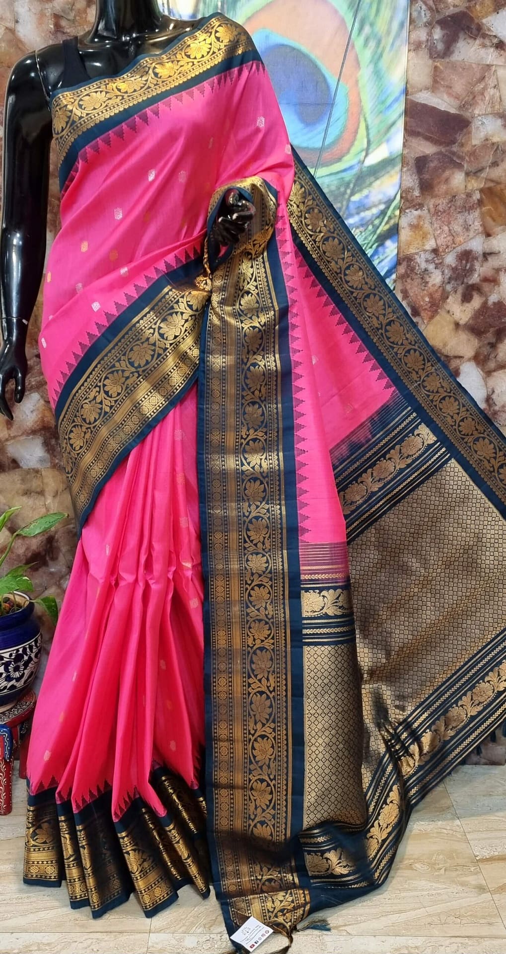 Beautiful Pure Gadwal Silk Sarees Yelllow : The Morani Fashion